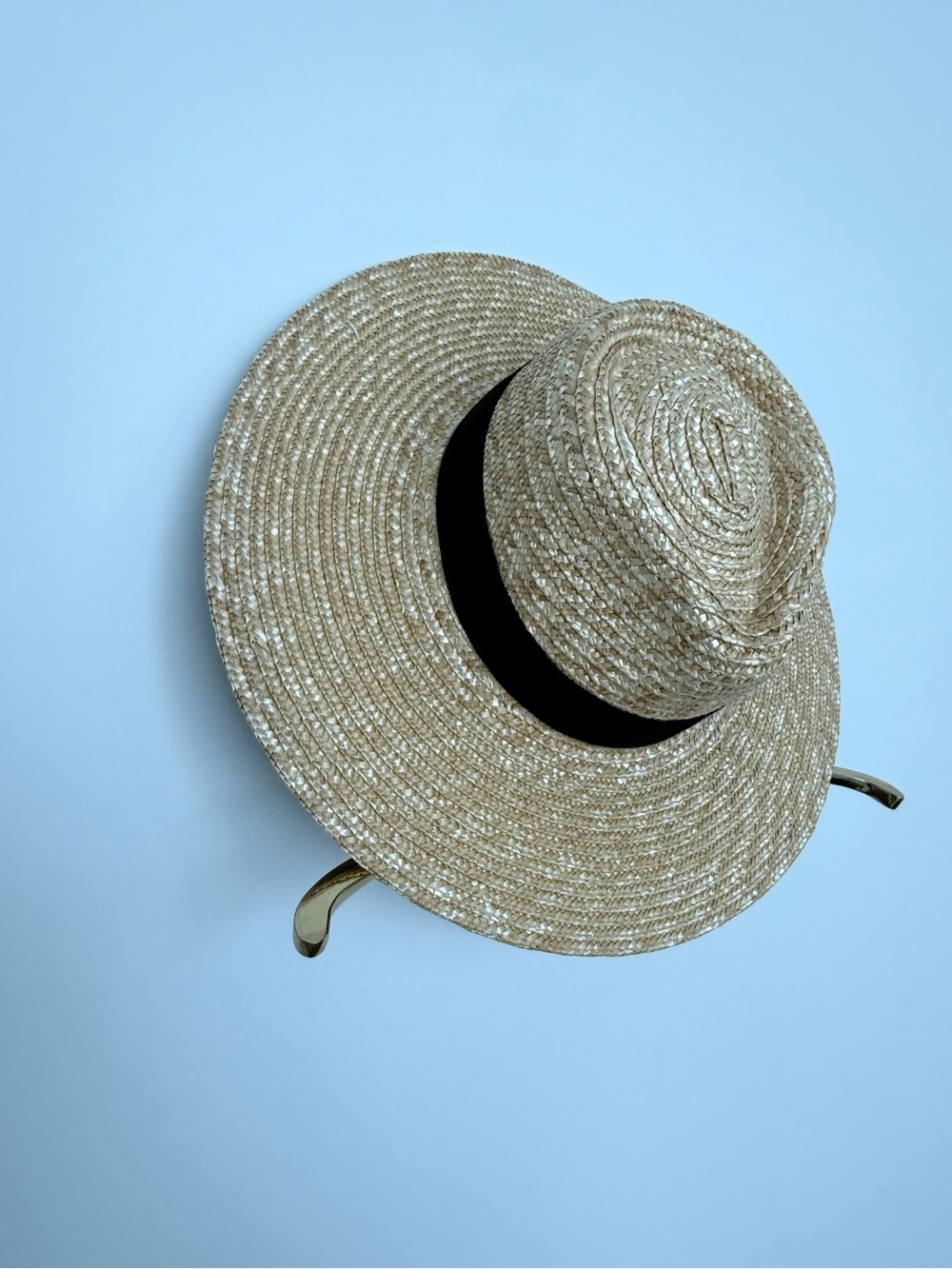 Brixton Joanna Natural Straw Sun Hat with Black Band - S